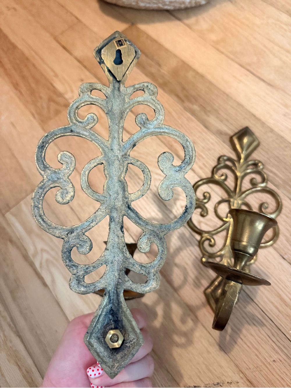 Vintage Brass Wall Sconce Candle Holder Victorian - Picture 2 of 4